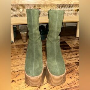 Urban Outfitters Olive Green Platform Boots